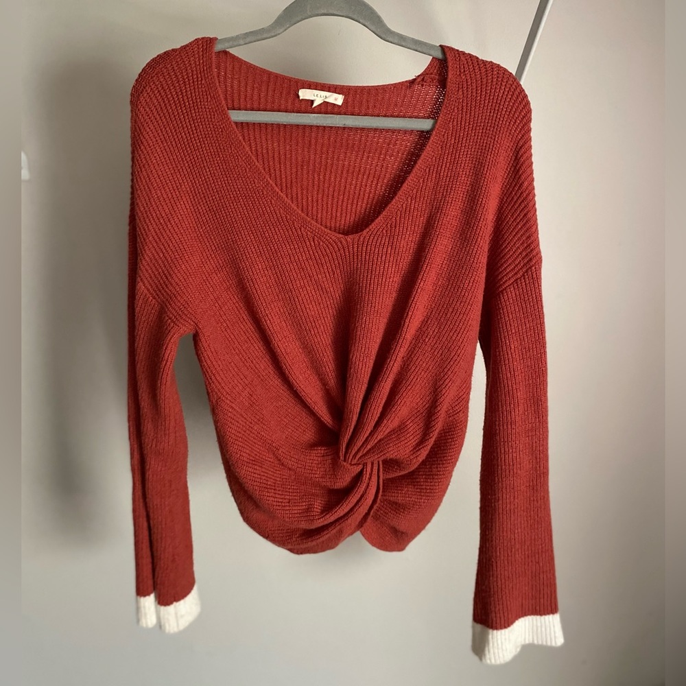 Burnt Orange Sweater Le Lis size large